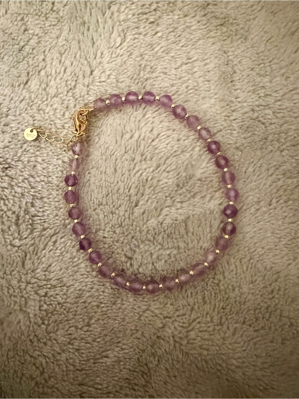 Essential RITUAL Faceted Amethyst Gemstone Beaded Bracelet NWOT
